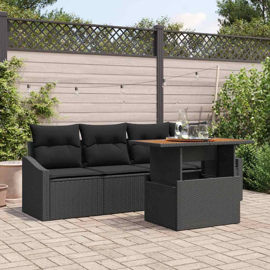 ComfortXL - Salon de Jardin Noir 4 Places Résine Tressée avec Rangements – ComfortXL Outdoor Living - Image 1