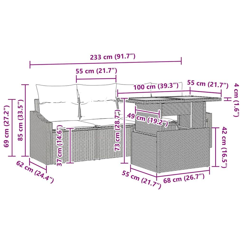 ComfortXL - Salon de Jardin Noir 4 Places Résine Tressée avec Rangements – ComfortXL Outdoor Living - Image 5