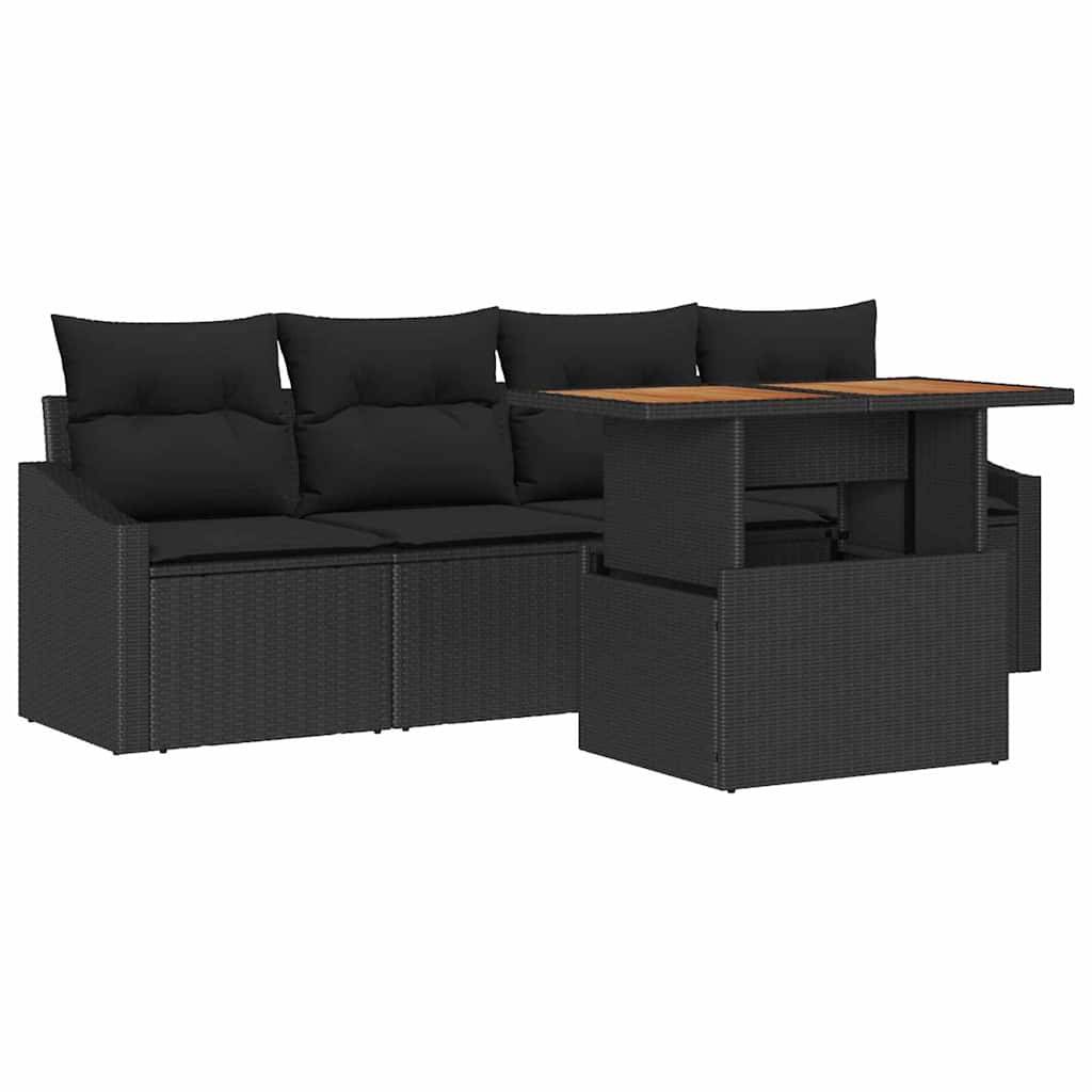 ComfortXL - Salon de Jardin Noir 4 Places Résine Tressée avec Rangements – ComfortXL Outdoor Living - Image 2