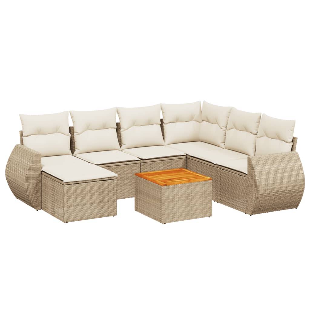 Vidaxl - Salon de jardin avec coussins 8 pcs beige résine tressée vidaXL 3257451 - Image 2