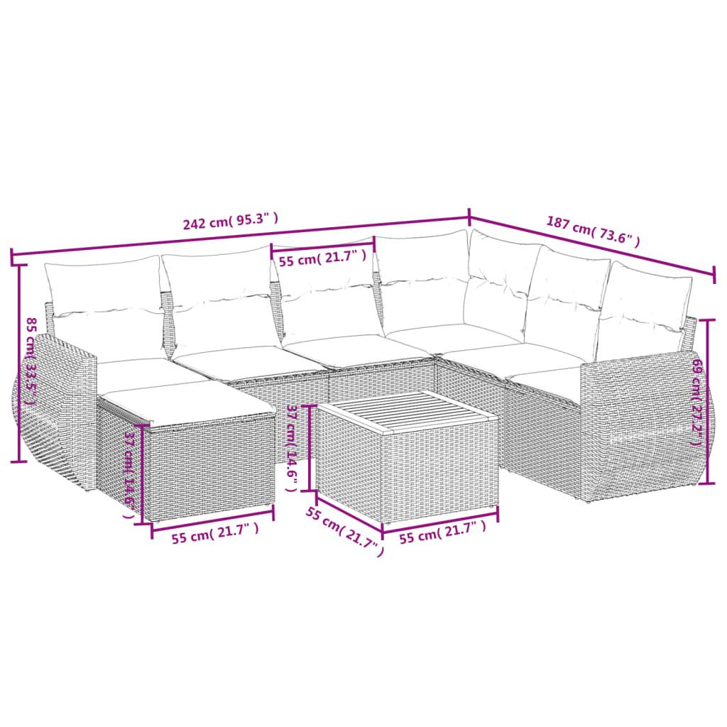 Vidaxl - Salon de jardin avec coussins 8 pcs beige résine tressée vidaXL 3257451 - Image 3