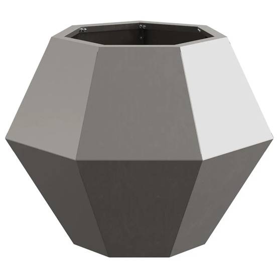 Jardinière rectangulaire design moderne extérieur 50 x 50 x 40 cm en acier rouillé - Image 2