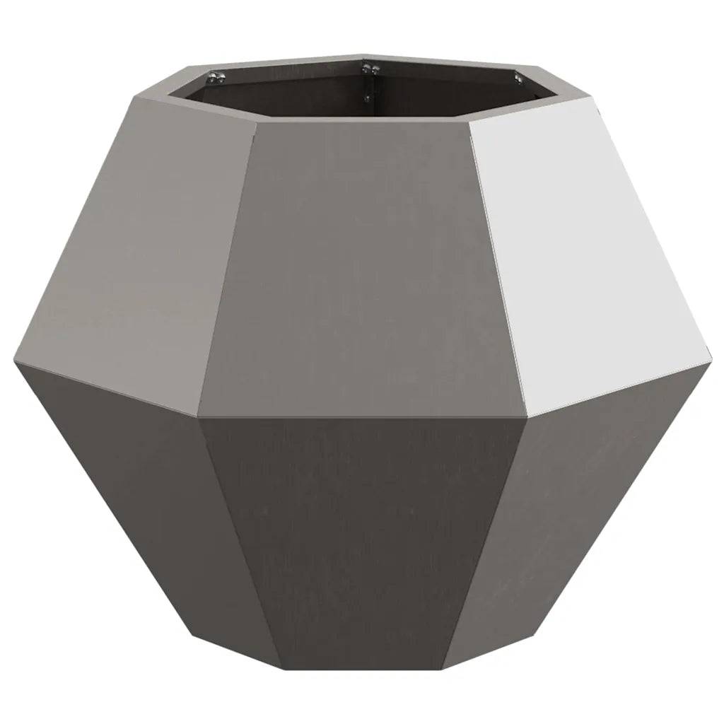 Jardinière rectangulaire design moderne extérieur 50 x 50 x 40 cm en acier rouillé - Image 2