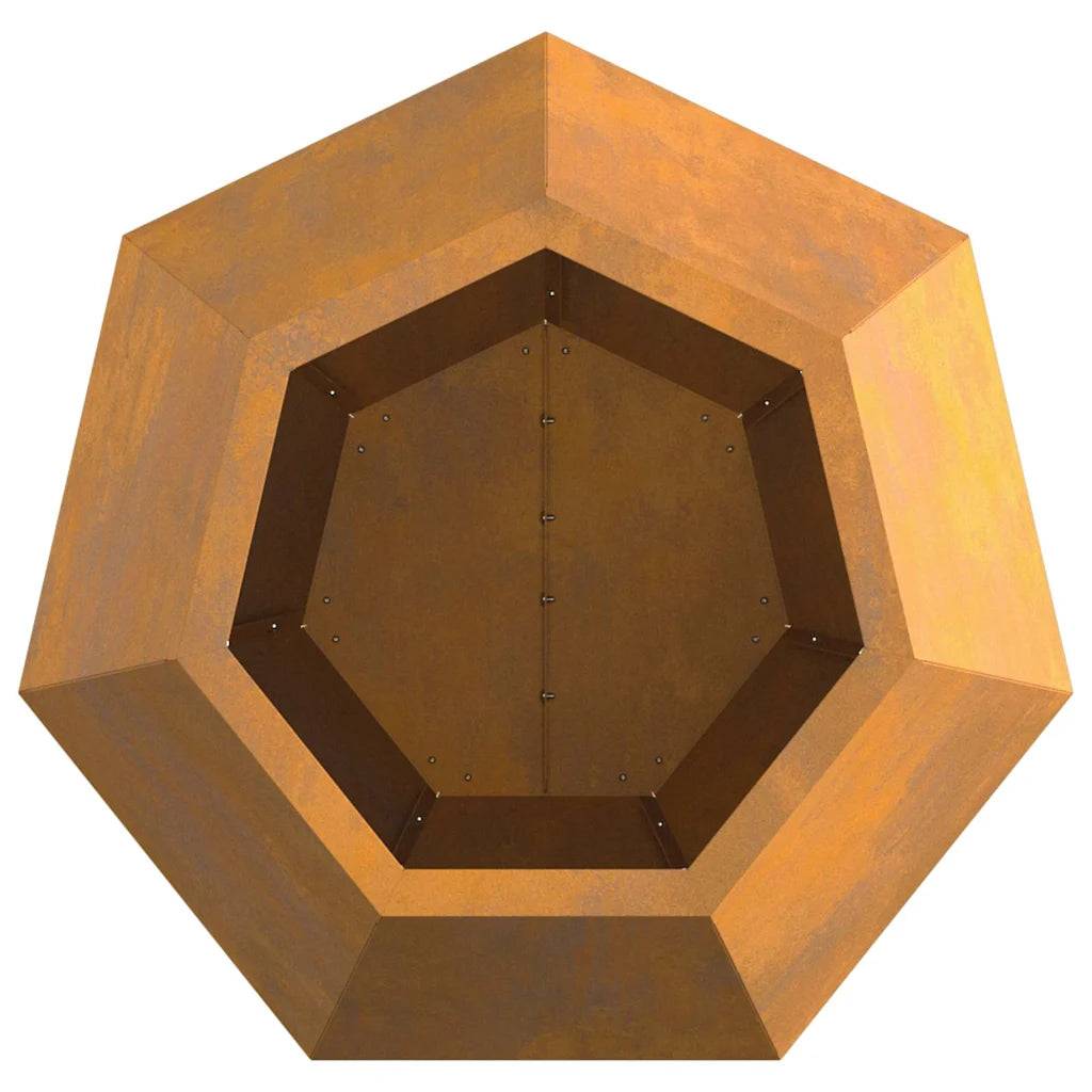 Jardinière rectangulaire design moderne extérieur 50 x 50 x 40 cm en acier rouillé - Image 4
