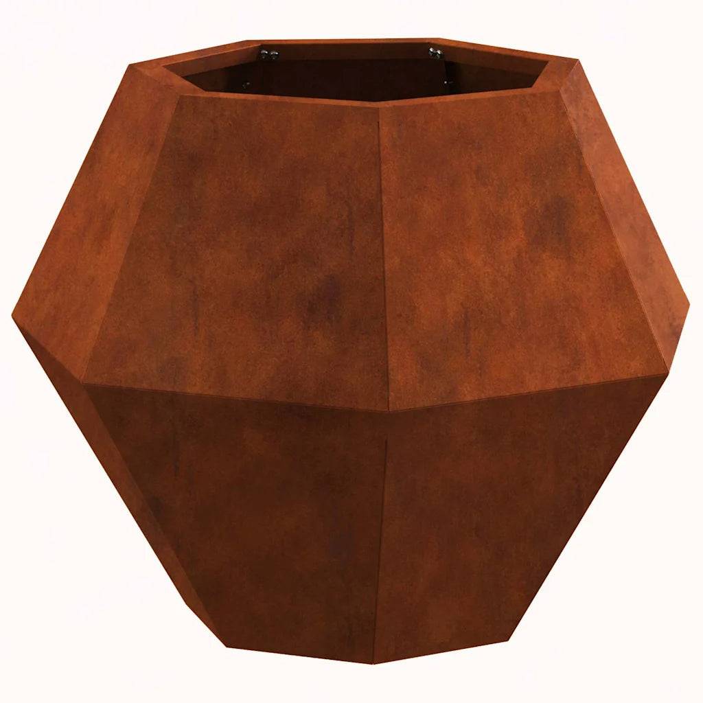 Jardinière rectangulaire design moderne extérieur 50 x 50 x 40 cm en acier rouillé - Image 1