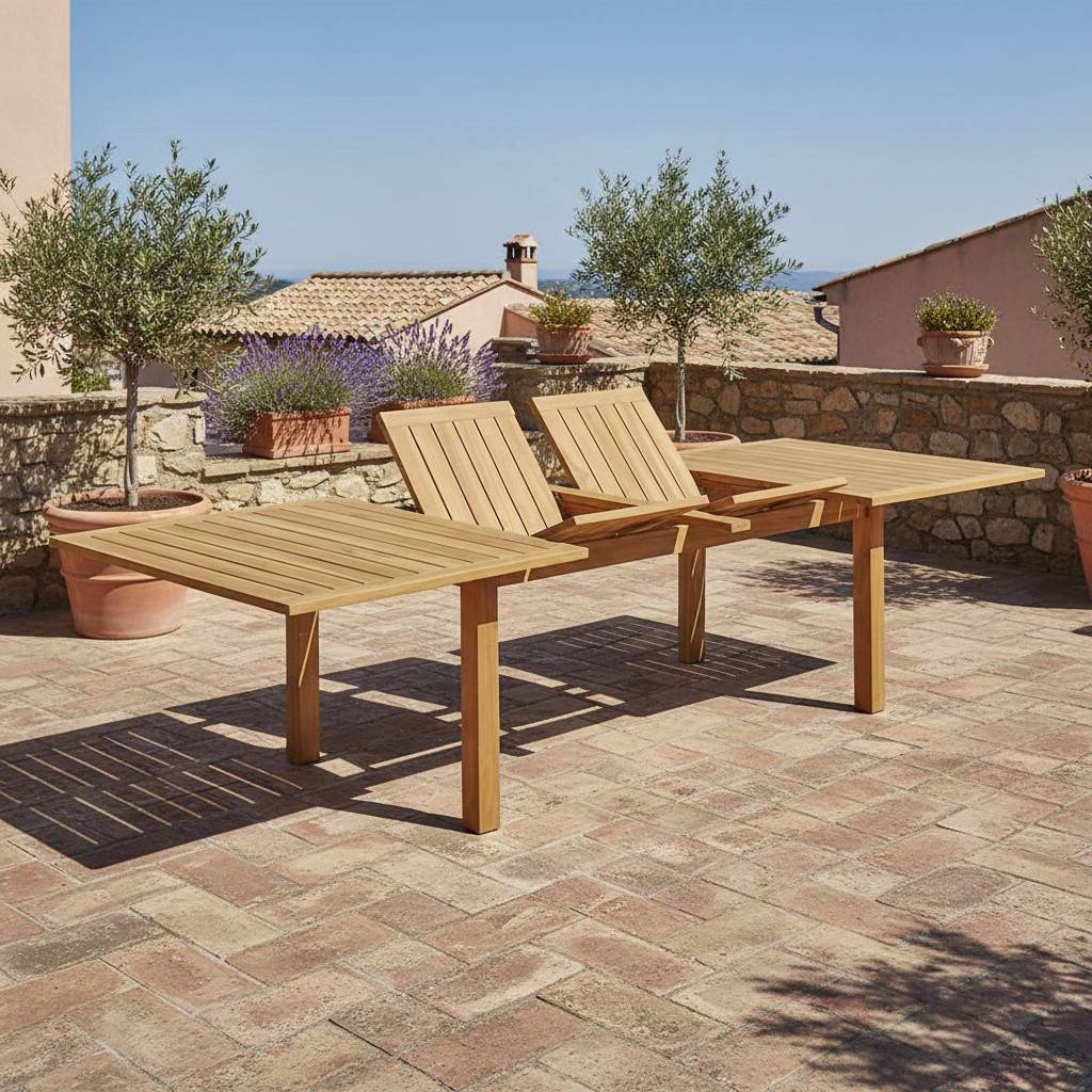 Teck'Attitude - Table extensible teck massif Constantine XL 190/290 x100 cm - TECK'Attitude - Image 2