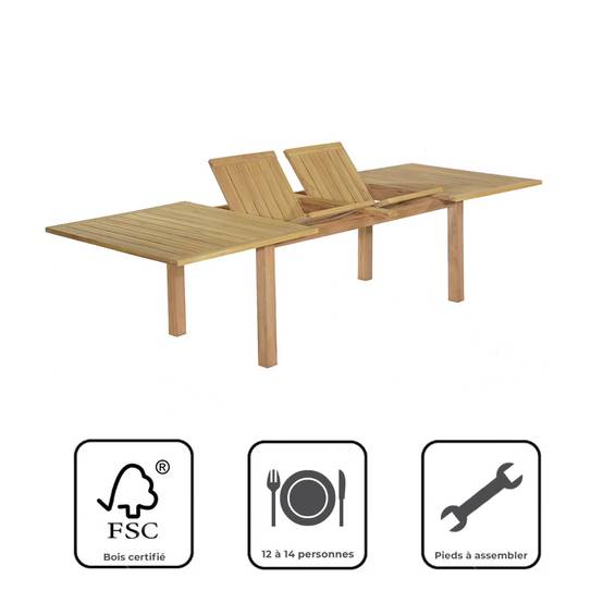Teck'Attitude - Table extensible teck massif Constantine XL 190/290 x100 cm - TECK'Attitude - Image 10