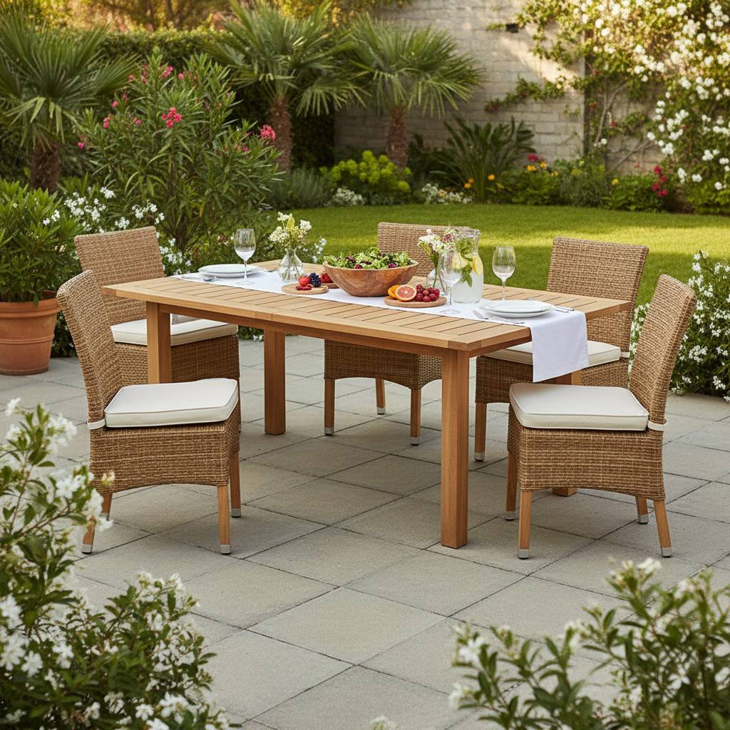 Teck'Attitude - Table extensible teck massif Constantine XL 190/290 x100 cm - TECK'Attitude - Image 4
