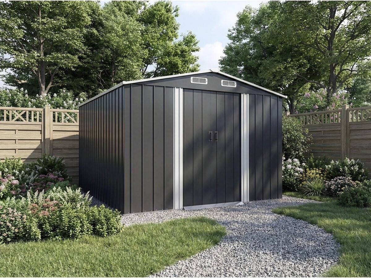 Habitat Et Jardin - Abri De Jardin Métal Avec Porte Coulissante "boston" - 8 M² - Gris -habitat Et Jardin - Image 2