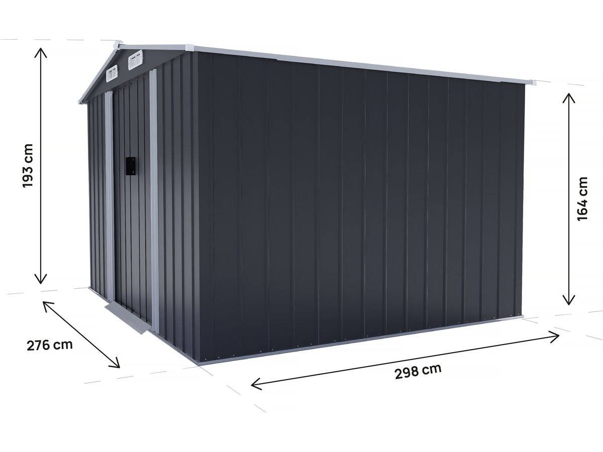 Habitat Et Jardin - Abri De Jardin Métal Avec Porte Coulissante "boston" - 8 M² - Gris -habitat Et Jardin - Image 3