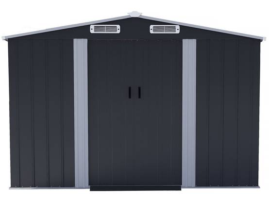 Abri De Jardin Métal Avec Porte Coulissante "boston" - 8 M² - Gris -habitat Et Jardin - Image 4
