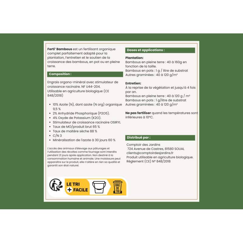 Ferti Bambous - Engrais pour bambous et graminées - Seau 1 kg - Image 3