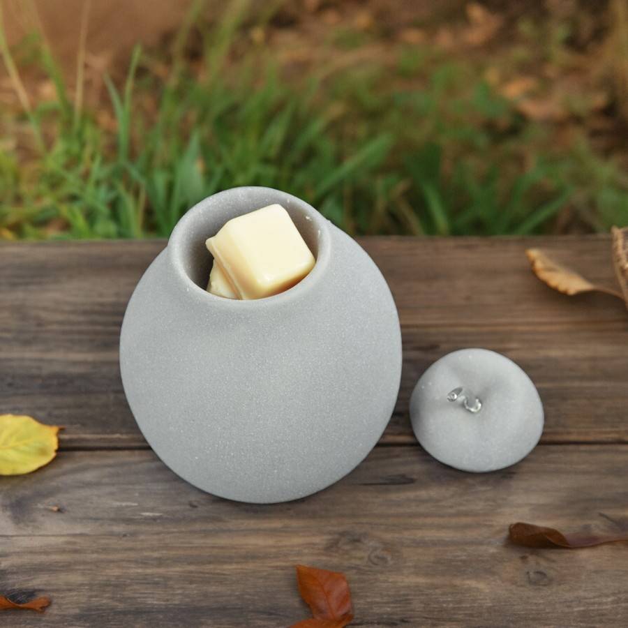 Brûle Parfum Belle Hélène - Brûleur Fondant Parfumé – Diffuseur Huile Essentielle – Bougeoir en Ciment - Haut: 12 cm - Zen'Arôme - Image 5