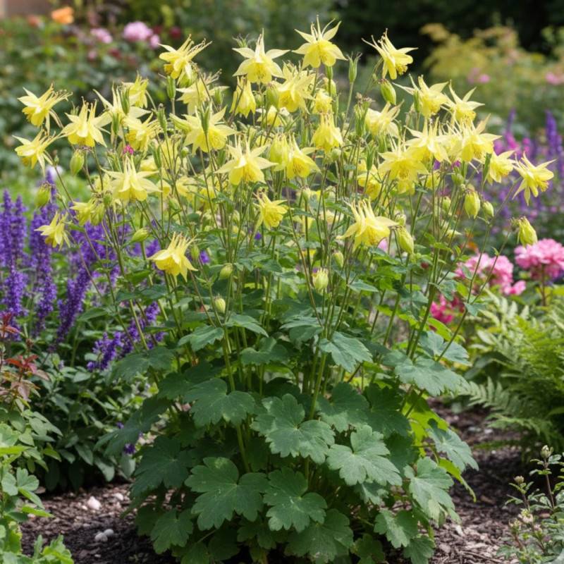 Ancolie chrysantha Yellow Queen à fleurs Jaune/ - feuillage Semi-Persistant - Godet - 5/20 cm - Image 1