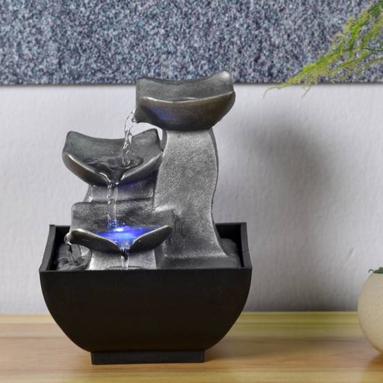 Zen Light - Fontaine d'Intérieur Cascade Boro, Déco Salon, Chambre, Bureau, Cadeaux Utile, Petit Prix, Faible Encombrement, H 18cm – Zen'Light - Image 9