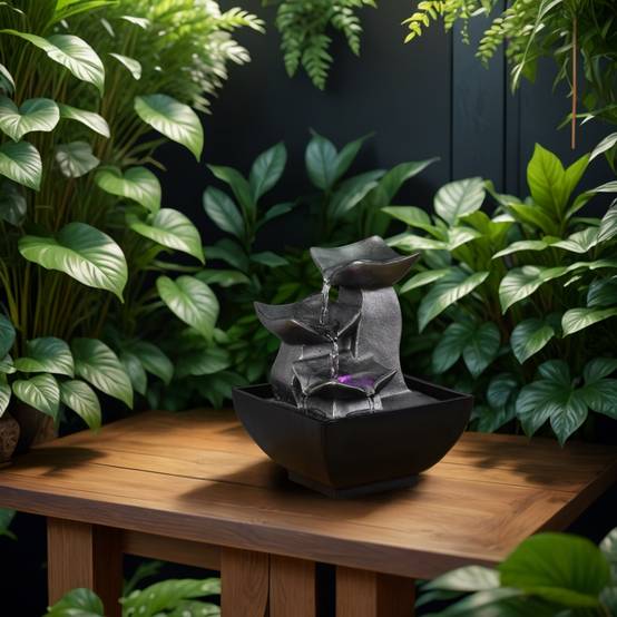 Zen Light - Fontaine d'Intérieur Cascade Boro, Déco Salon, Chambre, Bureau, Cadeaux Utile, Petit Prix, Faible Encombrement, H 18cm – Zen'Light - Image 4