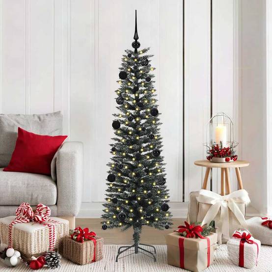 Sapin de Noël | Arbre de Noël artificiel Vert 150 cm PVC, plastique et acier Maison Chic - Image 2