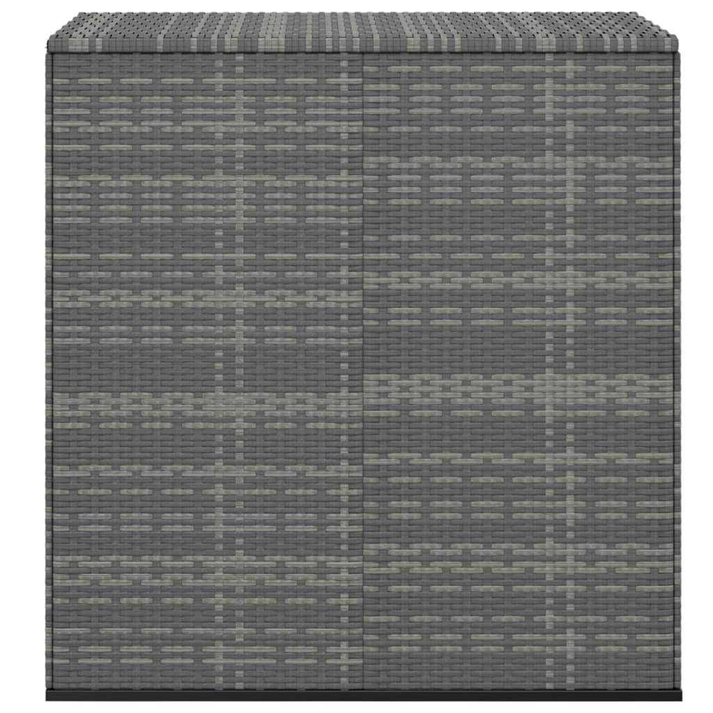 Boîte à coussins coffre de rangement de jardin résine tressée 100 x 49 x 103,5 cm gris - Image 3
