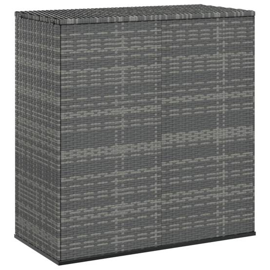 Boîte à coussins coffre de rangement de jardin résine tressée 100 x 49 x 103,5 cm gris - Image 2