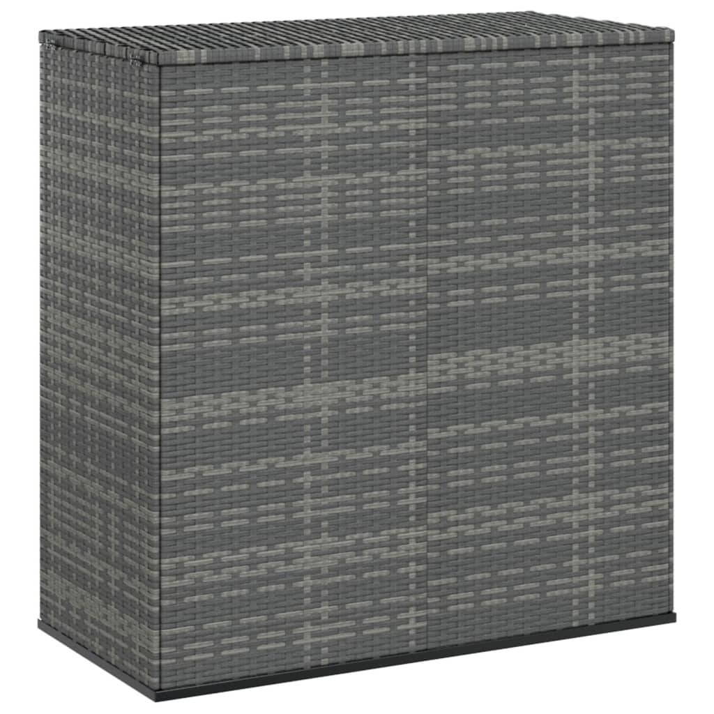Boîte à coussins coffre de rangement de jardin résine tressée 100 x 49 x 103,5 cm gris - Image 2