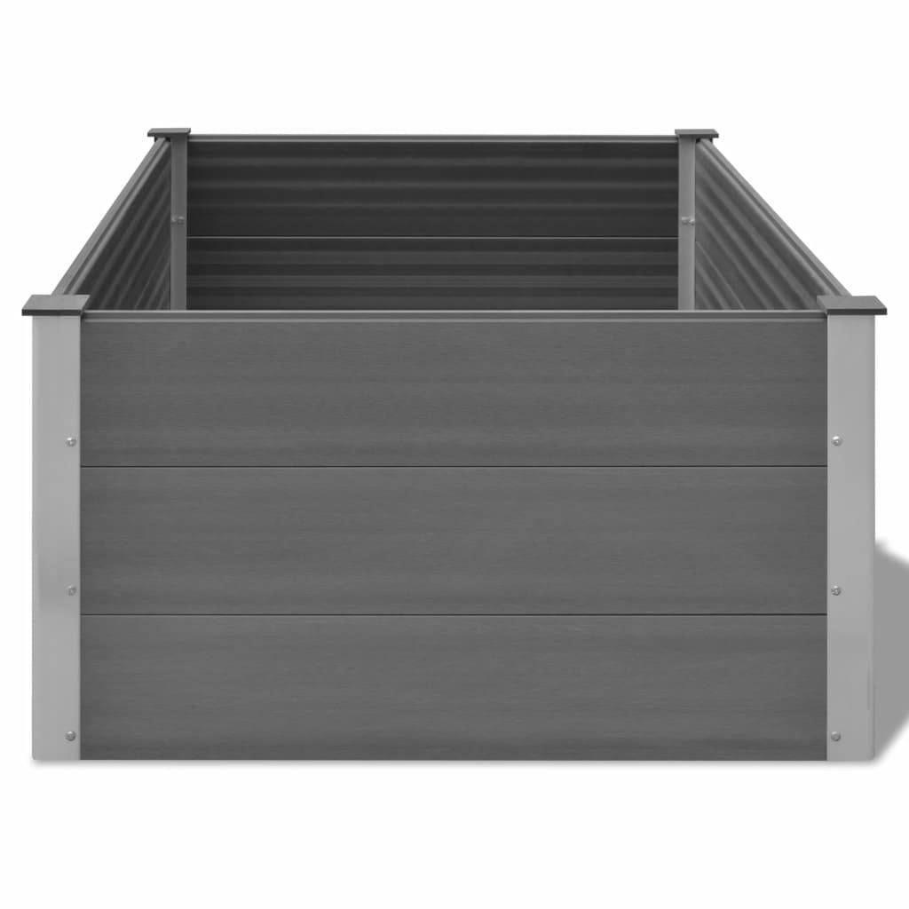 Jardinière lit surélevé plantes fleurs jardin WPC 150 x 100 x 54 cm gris - Image 4