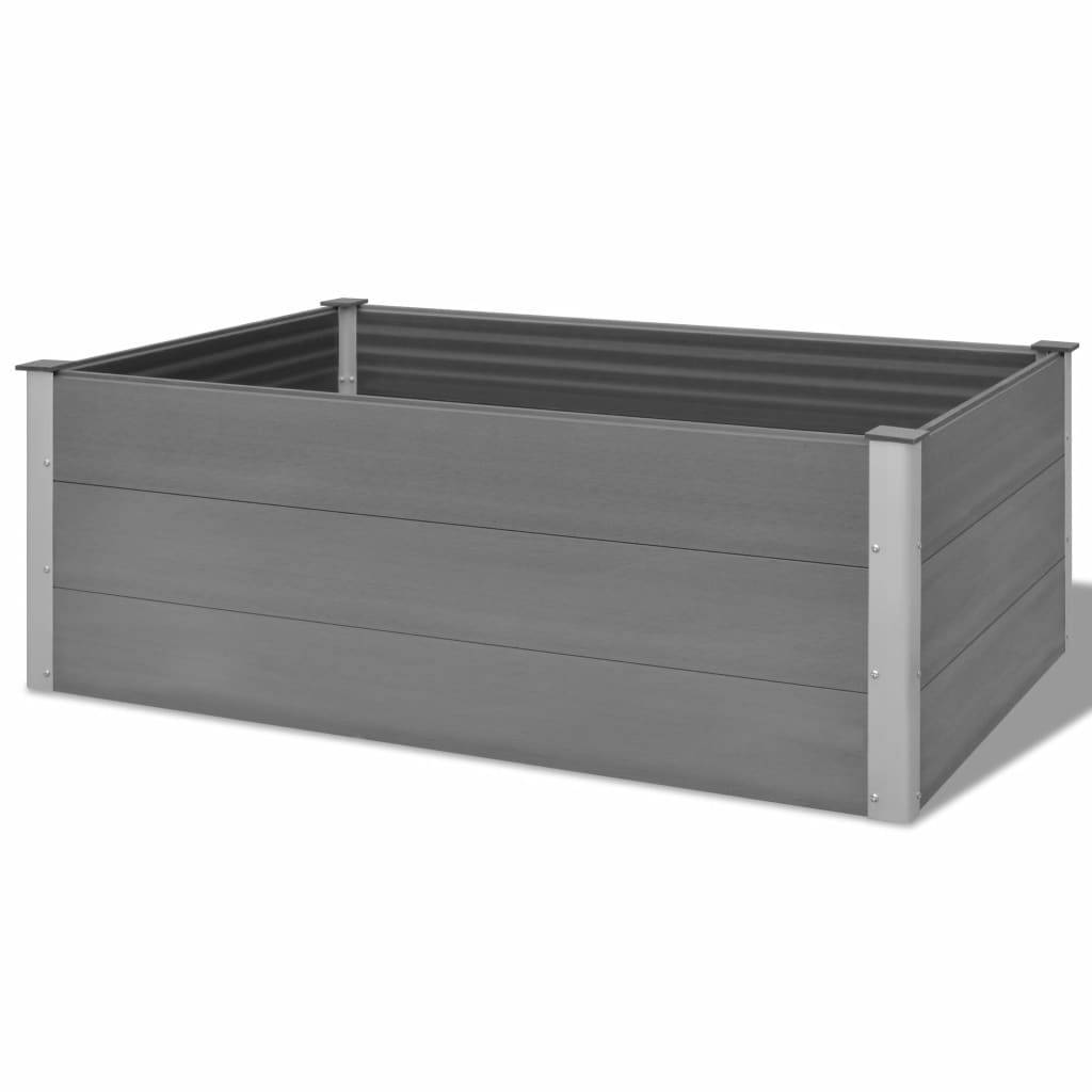 Jardinière lit surélevé plantes fleurs jardin WPC 150 x 100 x 54 cm gris - Image 1
