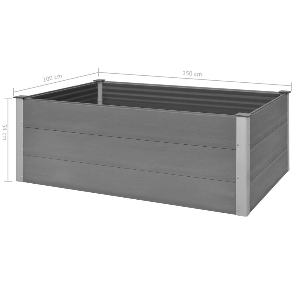 Jardinière lit surélevé plantes fleurs jardin WPC 150 x 100 x 54 cm gris - Image 5