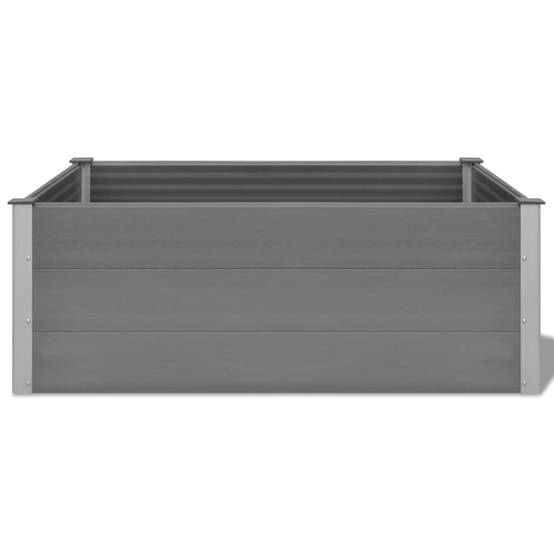 Jardinière lit surélevé plantes fleurs jardin WPC 150 x 100 x 54 cm gris - Image 2