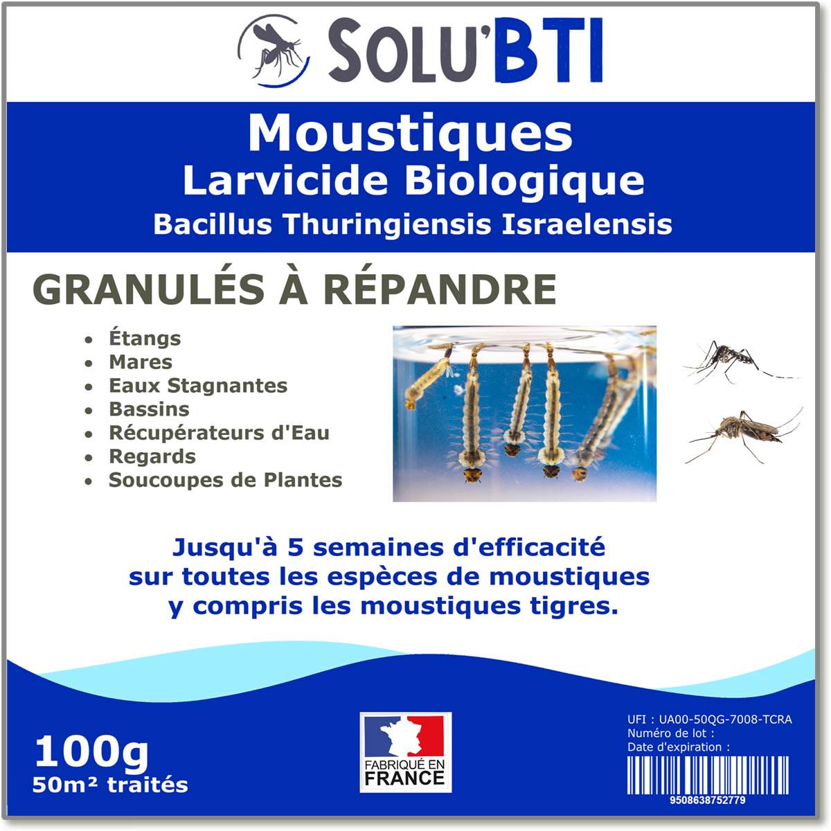 SOLU'BTI - Moustiques - 100 gr de Larvicide Biologique - BTI - Bacillus Thuringiensis - Image 1