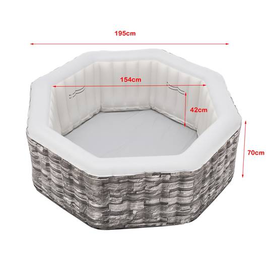 Casa.Pro - Spa gonflable Carosino pour 5 personnes aspect pierre gris pro.tec - Image 3