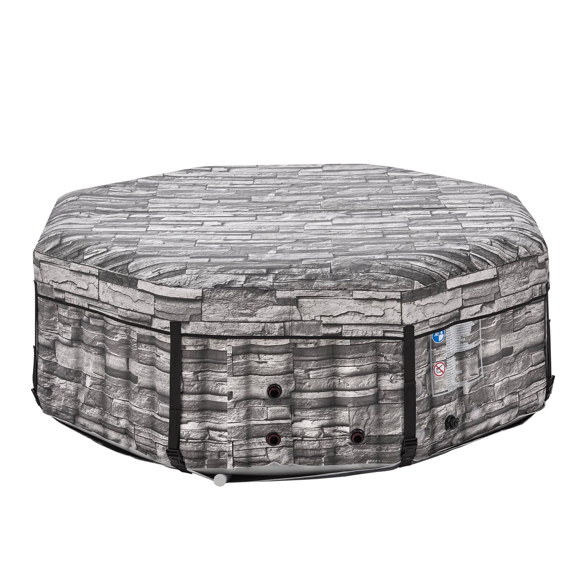 Casa.Pro - Spa gonflable Carosino pour 5 personnes aspect pierre gris pro.tec - Image 6