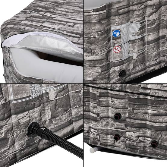 Casa.Pro - Spa gonflable Carosino pour 5 personnes aspect pierre gris pro.tec - Image 8