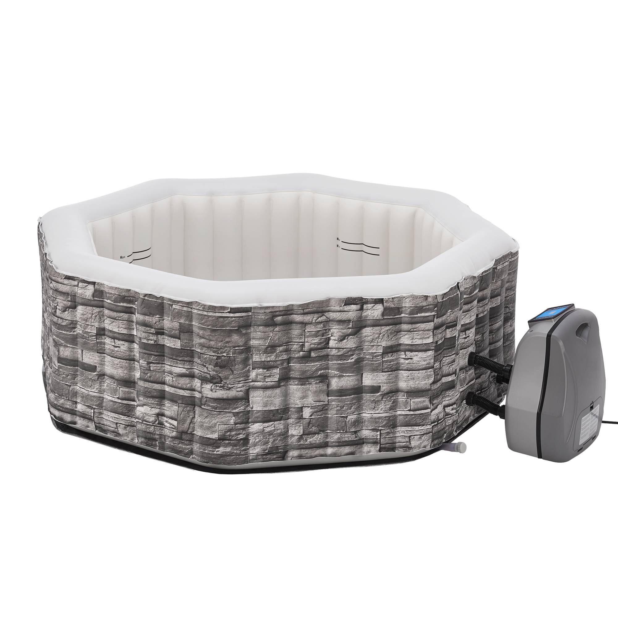 Casa.Pro - Spa gonflable Carosino pour 5 personnes aspect pierre gris pro.tec - Image 4