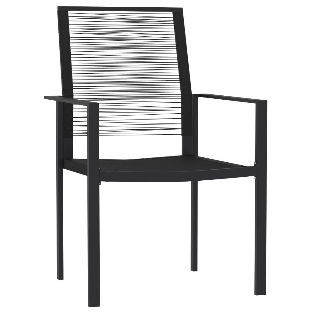 Ensemble Repas 4P Rotin Creux PVC et Acier Carré Noir – ComfortXL Outdoor Living - Image 3