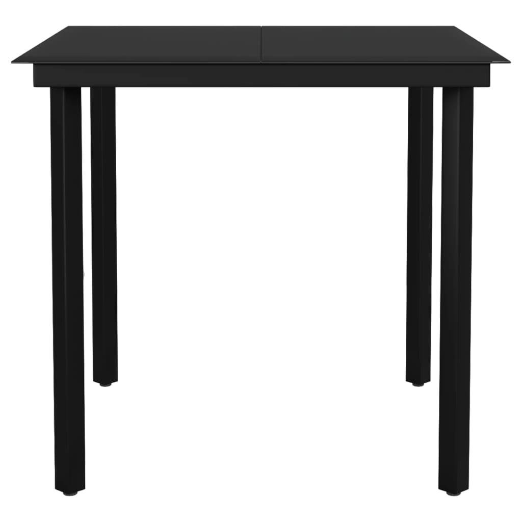 Ensemble Repas 4P Rotin Creux PVC et Acier Carré Noir – ComfortXL Outdoor Living - Image 6
