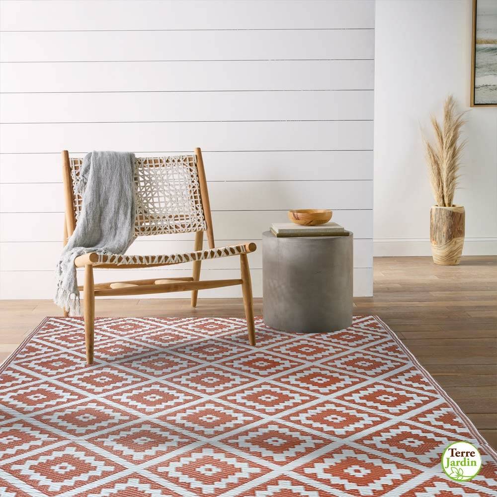 Tapis extérieur réversible pour balcon et terrasse Terracotta 270 x 370 Terracotta - Image 6