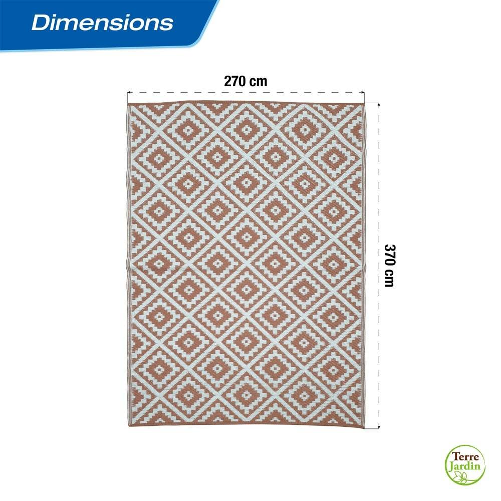 Tapis extérieur réversible pour balcon et terrasse Terracotta 270 x 370 Terracotta - Image 7