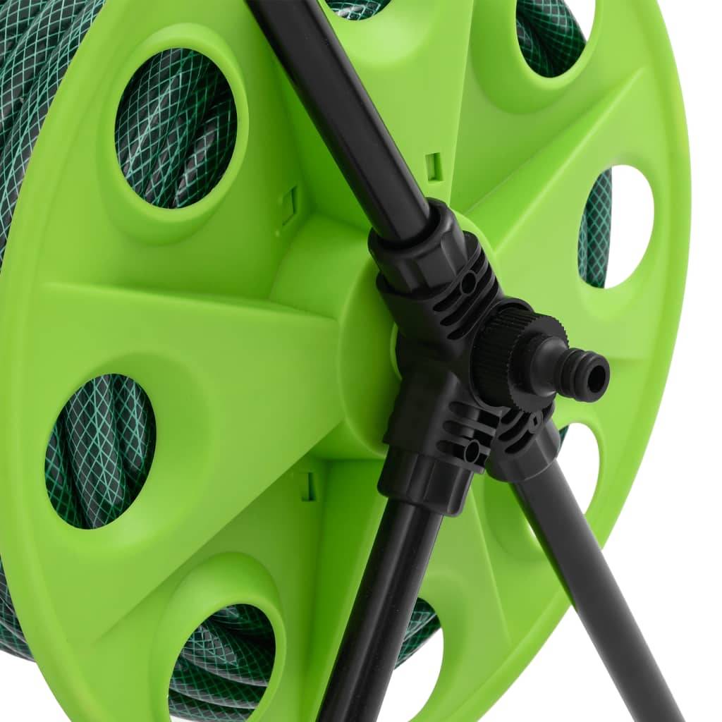Chariot enrouleur acier et PVC vert 46 x 50 x 66 cm - PANGIVO - Image 7