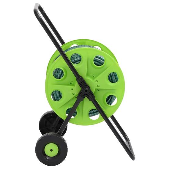 Chariot enrouleur acier et PVC vert 46 x 50 x 66 cm - PANGIVO - Image 3