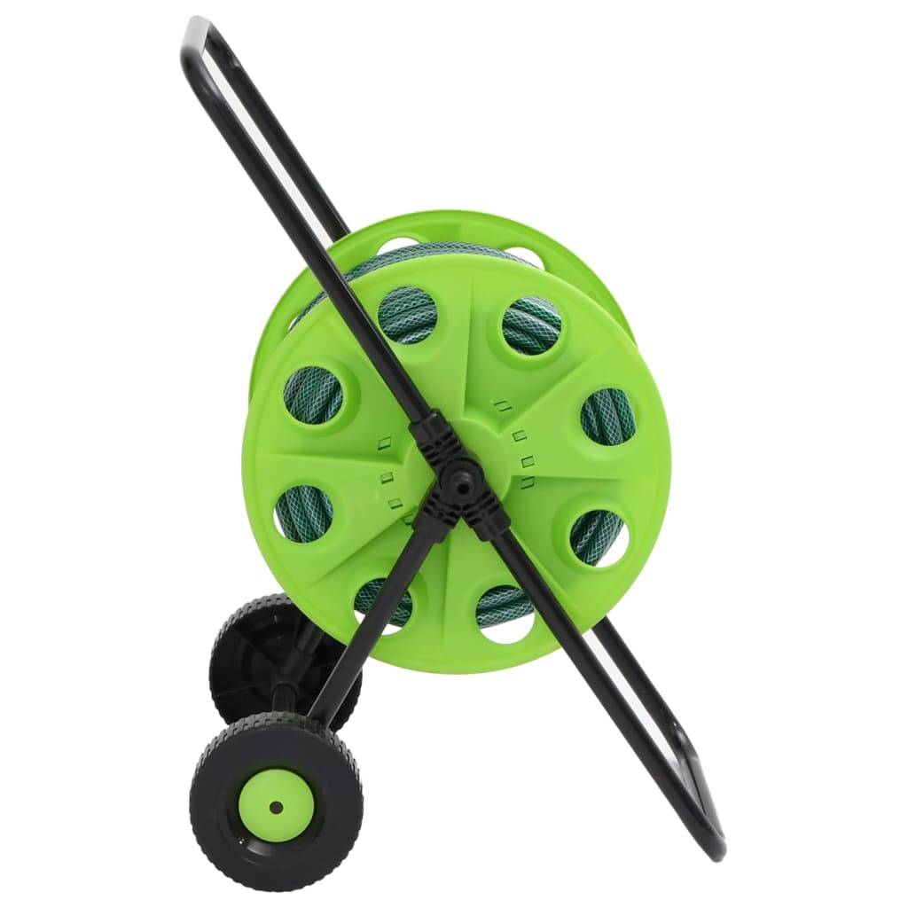 Chariot enrouleur acier et PVC vert 46 x 50 x 66 cm - PANGIVO - Image 3