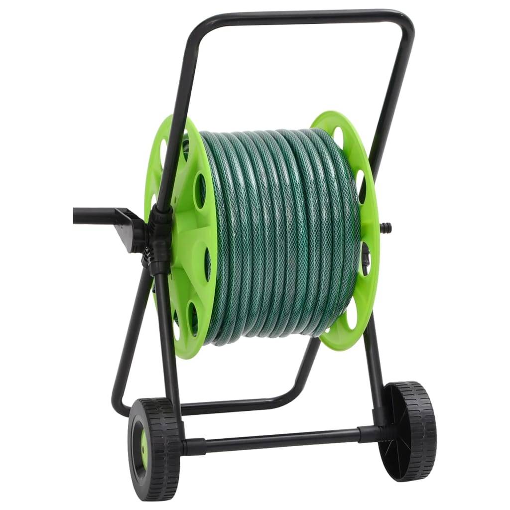 Chariot enrouleur acier et PVC vert 46 x 50 x 66 cm - PANGIVO - Image 4