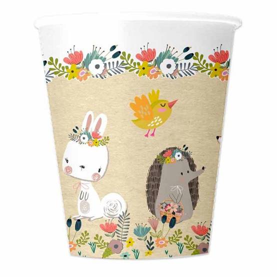 Lot de 6 Gobelets Jetables "Amis Nature" 25cl Naturel