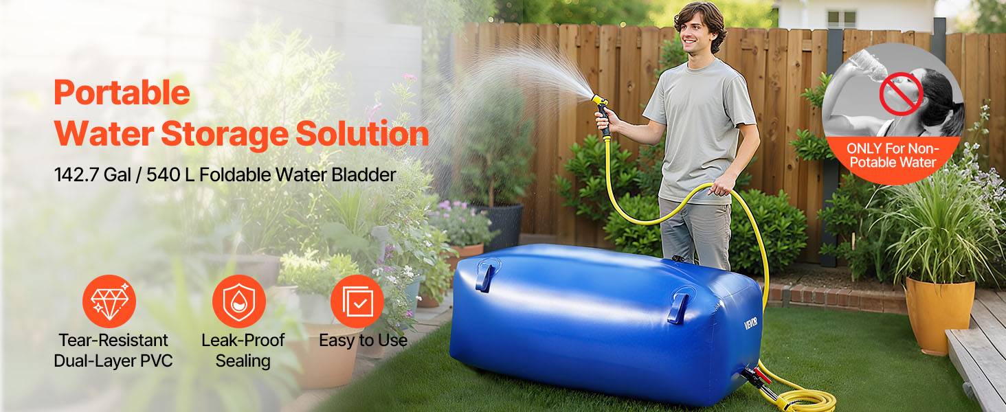 Vevor - VEVOR Réservoir d'Eau Souple Vessie de Stockage Eau Pliable 540 L Bleu PVC 1000D - Image 9