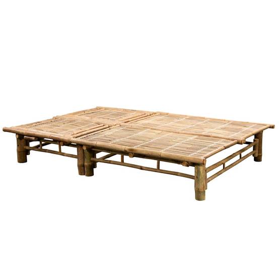 Chaise longue 2 personnes bambou beige 200 x 130 x (24-87) cm - PANGIVO - Image 5