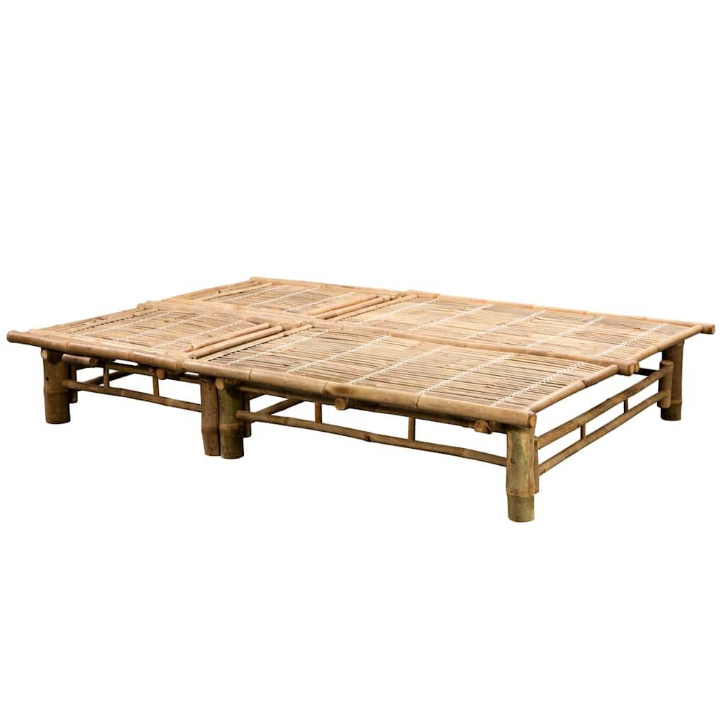 Chaise longue 2 personnes bambou beige 200 x 130 x (24-87) cm - PANGIVO - Image 5