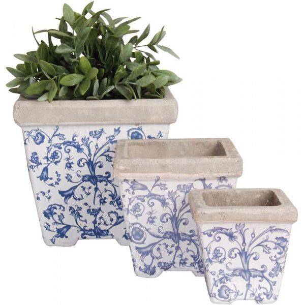 Esschert Design - Pots en céramique patiné (Lot de 3) Esschert Design - Image 1