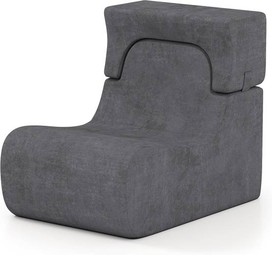 Canapé Compressé, Fauteuil de Sol avec Appuie-tête Amovible, Dossier et Courbe Ergonomique, Housse Lavable en Velours & Rembourrage en Mousse, Canapé