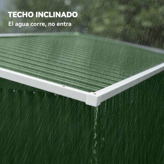 Abri de jardin extérieur 2,7 m² (234 x 132 x 185 cm) avec triple verrouillage et aérations, vert - Image 8
