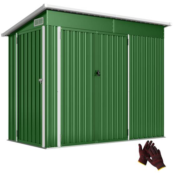 Abri de jardin extérieur 2,7 m² (234 x 132 x 185 cm) avec triple verrouillage et aérations, vert - Image 2