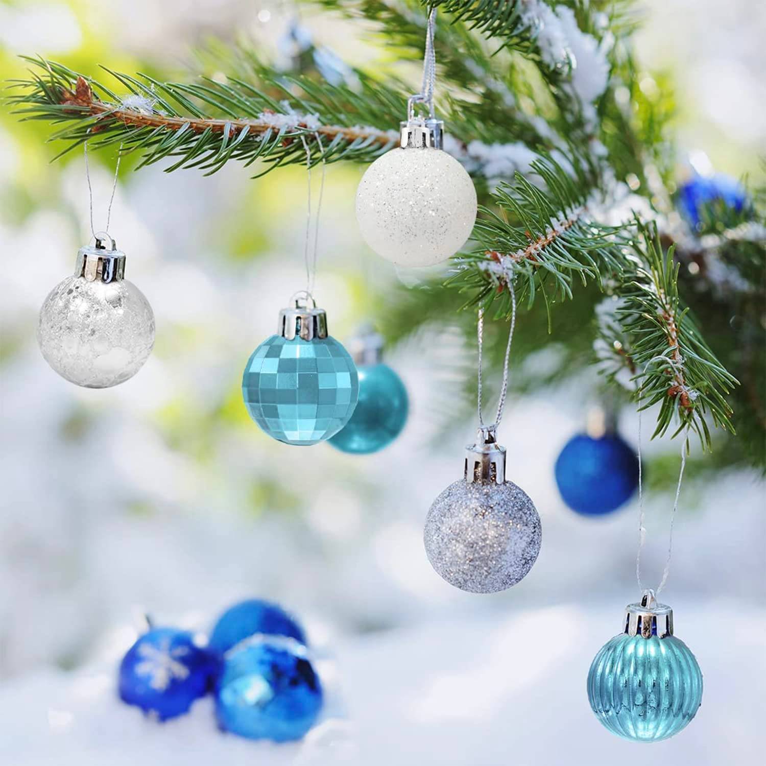 Ensemble de boules de Noël, décoration de boules de sapin de Noël, décoration de sapin de Noël, décoration de sapin de Noël avec cintre, 30 pièces - Image 4